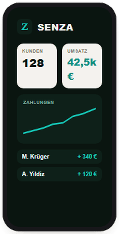Screenshot der App SENZA Pocket